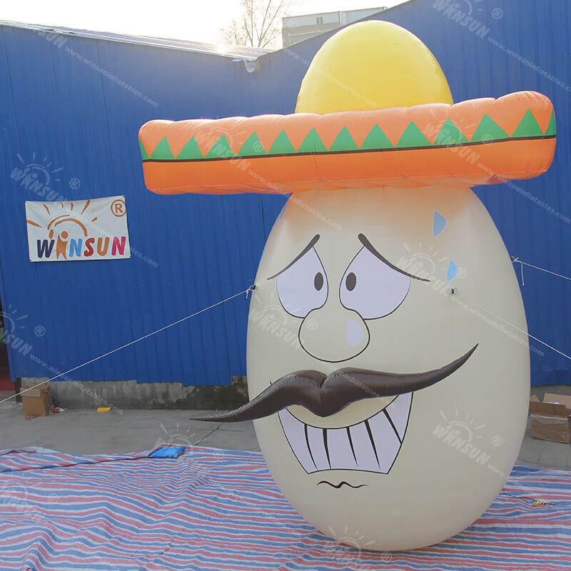 mexican funny cartoon egg face character 6