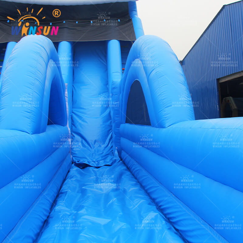 large inflatable blue wave slide 6