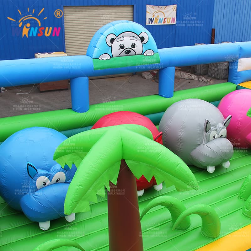 inflatable hippo wipeout obstacle course game (6)
