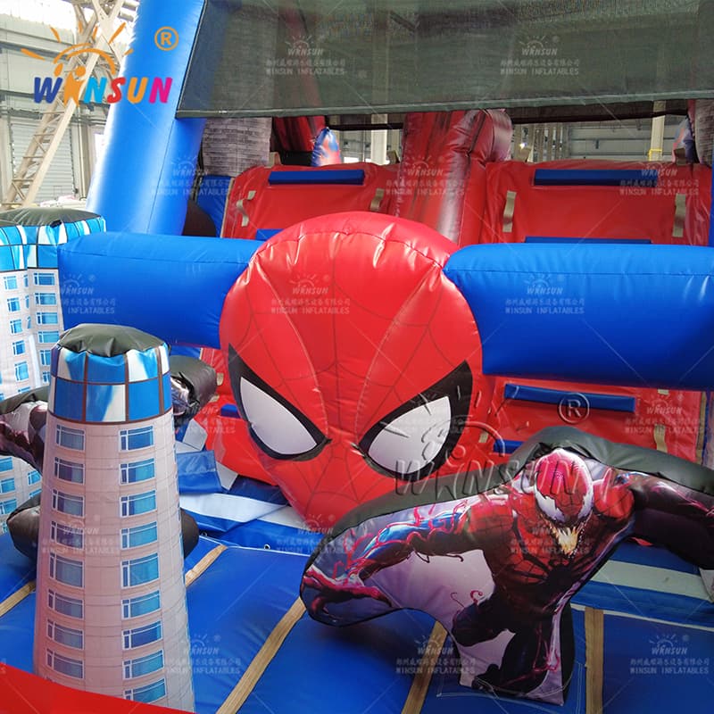Thème Spiderman de course d’obstacles gonflable personnalisé