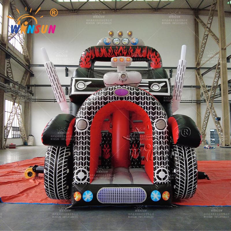 Course d’obstacles gonflable commerciale thème Crazy Racing Car