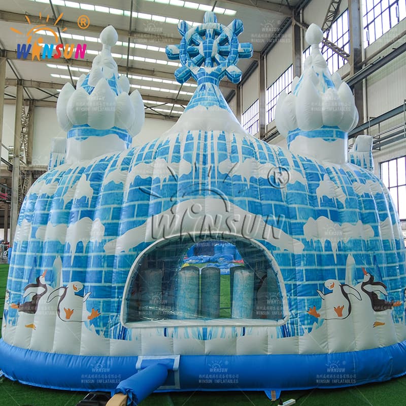 Château de glace gonflable de pingouin antarctique