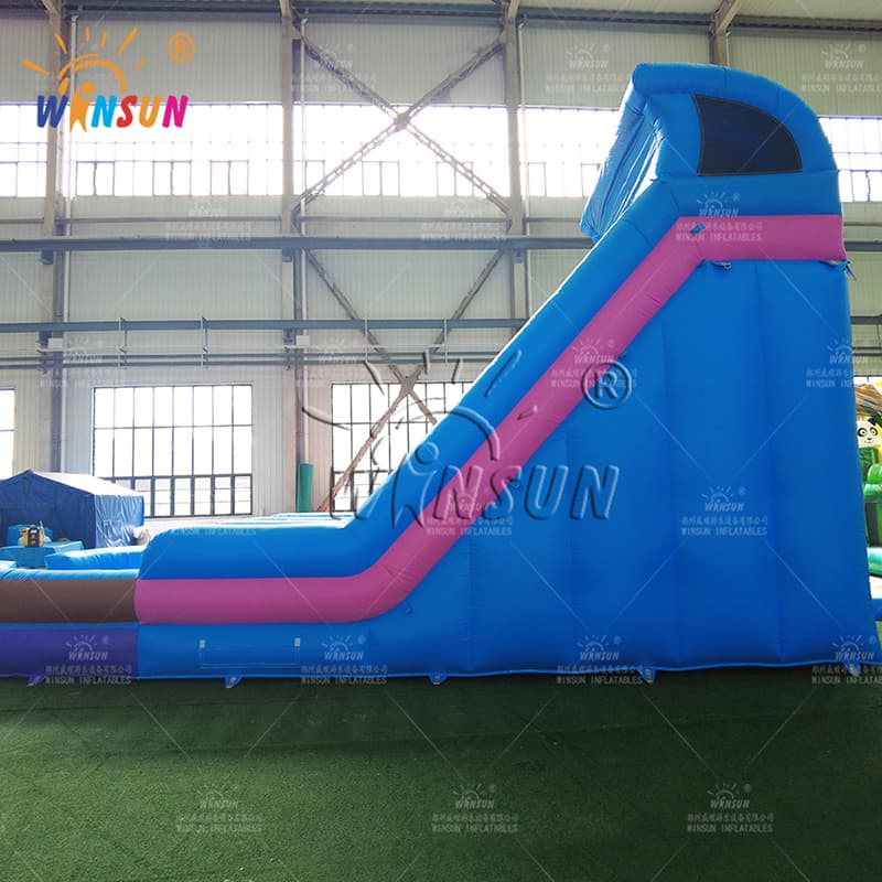 Toboggan aquatique gonflable double avec piscine