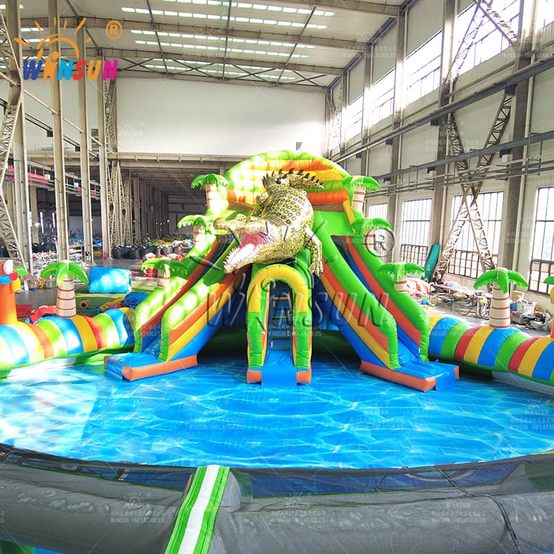 Parc aquatique gonflable Crocodile Wake Island Water Park